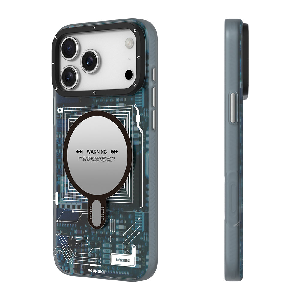 Youngkit Technology Serisi iPhone 17 Pro M-safe Şarj Özellikli Kamera Denetim Butonlu Kılıf Youngkit Technology Serisi iPhone 17 Pro M-safe Şarj Özellikli Kamera Denetim Butonlu Kılıf